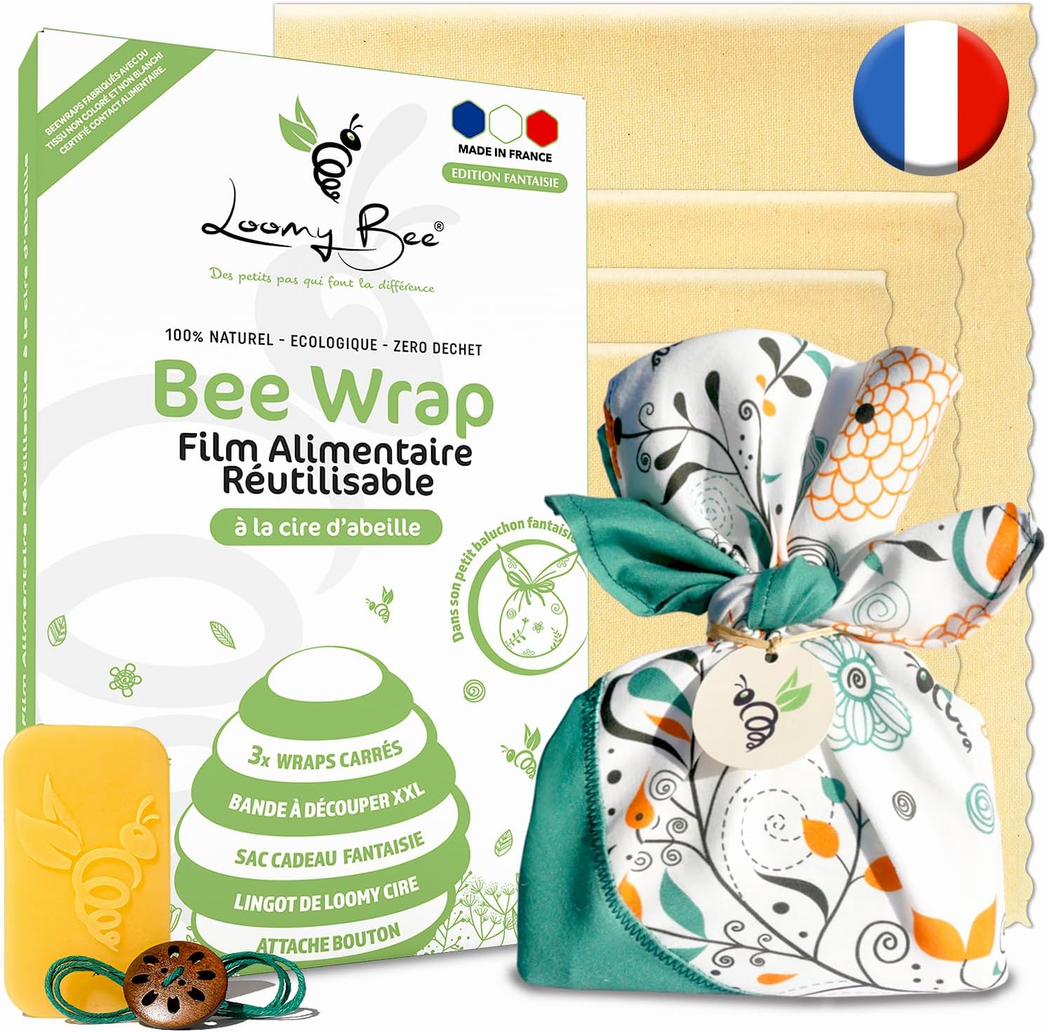 Bee wraps (emballages réutilisables cire d'abeille)
