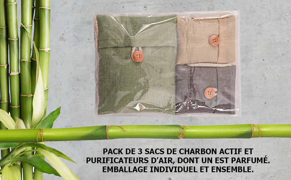 Sachets charbon actif bambou