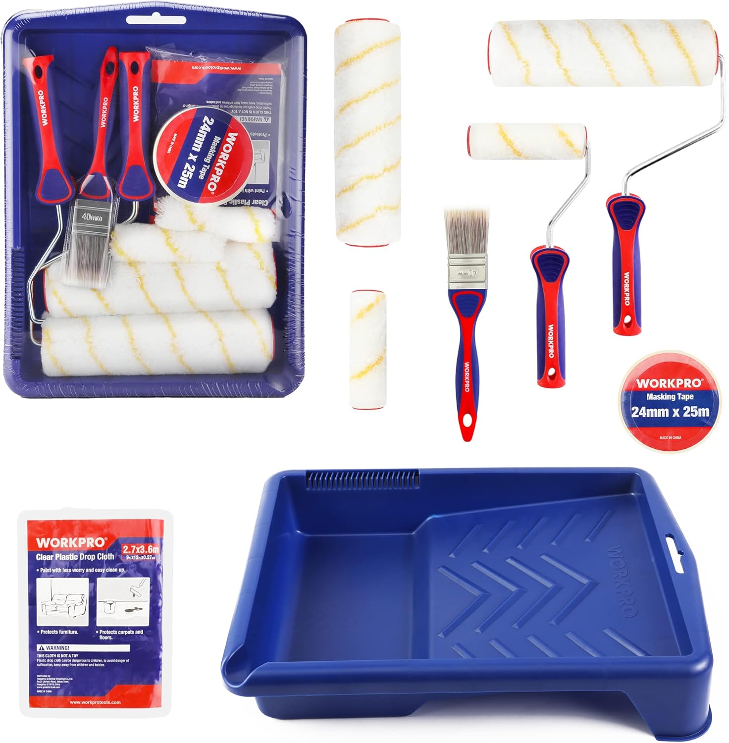 Kit peinture complet (rouleau, bac, pinceaux)