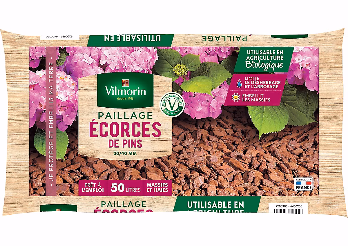 Paillage écorces de pin 50L