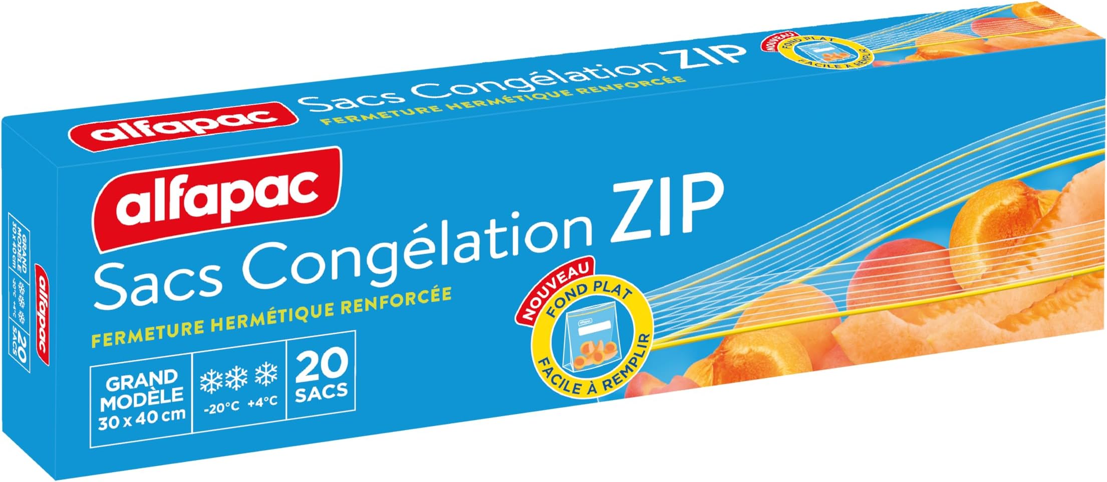 Sacs congélation zip refermables