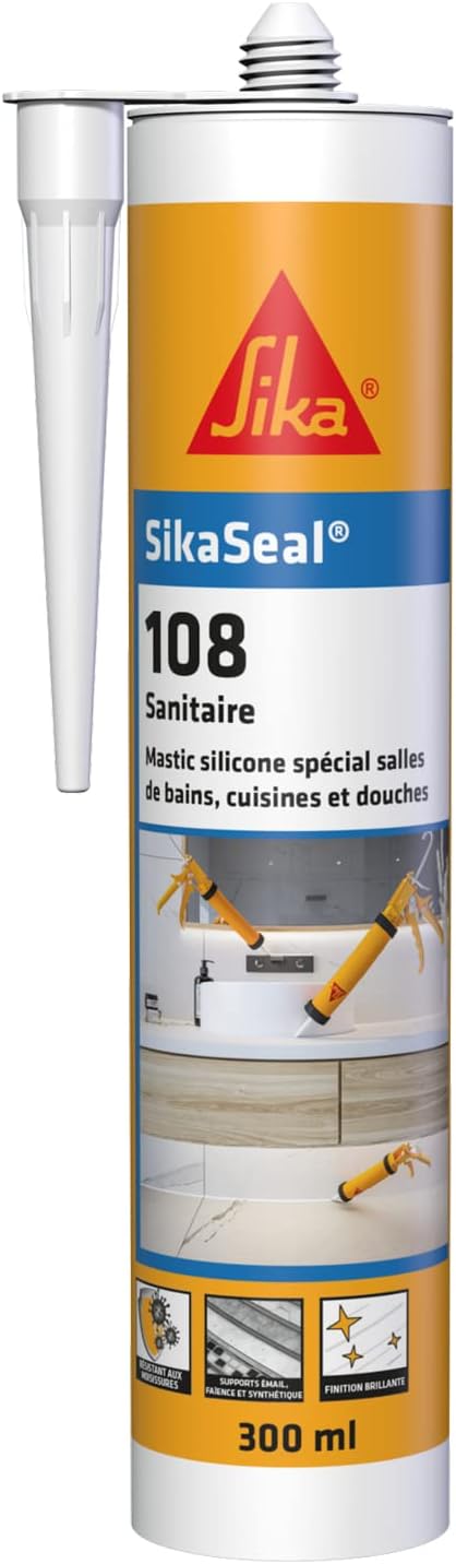 Silicone sanitaire anti-moisissure blanc